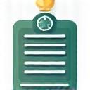 Icono de un documento oficial con un sello